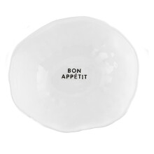 Rustic White Glazed Ceramic Serving Bowls for Bon Appetit 8' x 7'