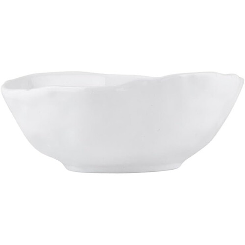 Rustic White Glazed Ceramic Serving Bowls for Bon Appetit 8' x 7' 1