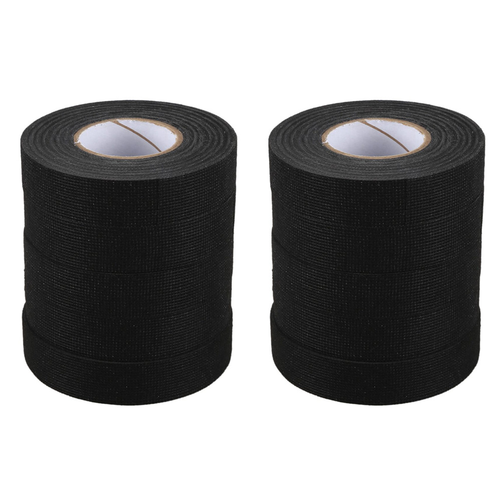 10Pc Heat-Resistant Wiring Harness Tape Looms Wiring Harness Cloth Fabric Tape Adhesive Cable Protection 19Mm X 15M Black 4711955902115