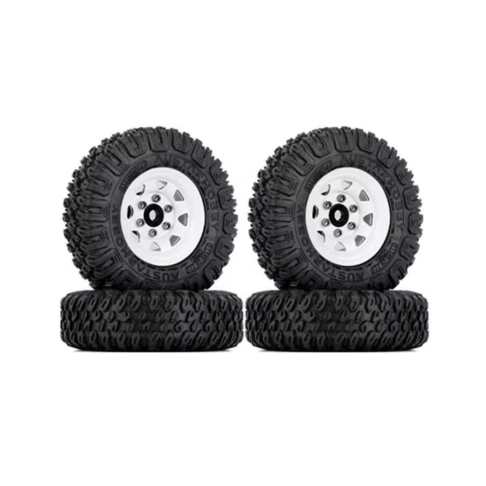 4Pcs 85Mm 1.55 Metal Beadlock Wheel Rims Tires Set For 1/10 Rc Crawler Car Axial Yeti Jr Rc4wd D90 Tf2 Tamiya,A 6134218560996