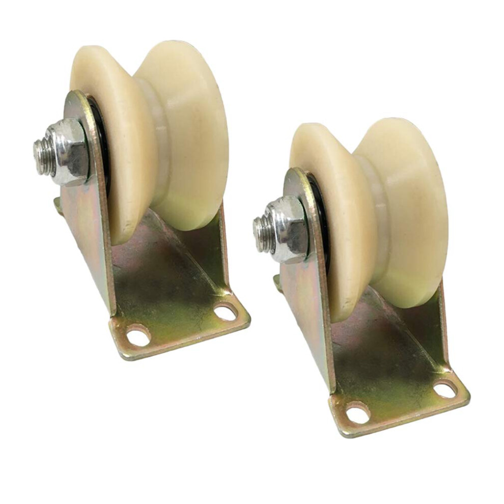 2 Pieces Nylon V Groove Sliding Door Roller Pulley Double Bearing 9365049336819
