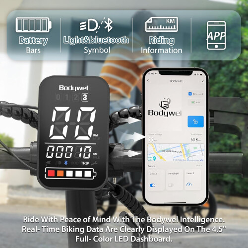 bodywel T16PRO foldable EBike with rear rack,black 2