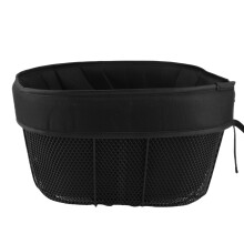 Pet Wheel Basket for Front Shoes Small Dog Cat Carrier with Sponge Liner and Safety Strap, Black, Black (Type B) black Type b