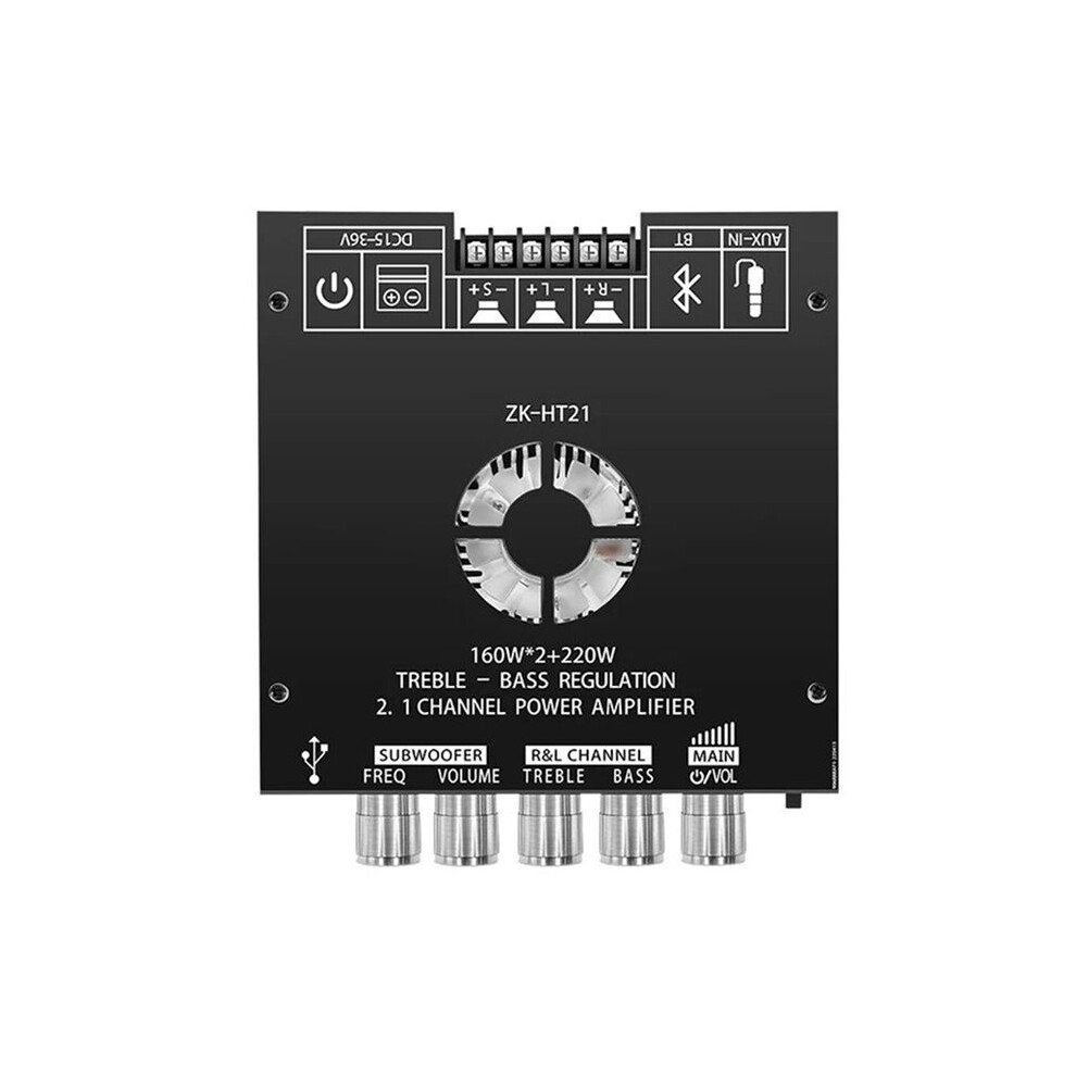 Zk-Ht21 2.1 Channel Tda7498e 160Wx2+220W Bluetooth Digital Power Amplifier Module High And Low Tone Subwoofer 4712024721422