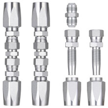 2Pcs Hydraulic Hose Field Fittings Repair Kit and 5Pcs Small Repair Parts, Reusable Hydraulic Repair Fittings 1/2Inch