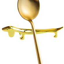 Stainless steel chopstick holder Cartoon fork holder, Spoon holder Animal fork holder Golden puppy