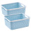 2 Pack Plastic Storage Bin Baskets for Bathroom Organization Blue 1