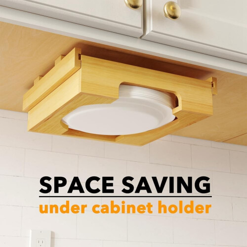 10 Inch Bamboo Plate Holder for Kitchen Counter 1