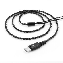Câble d'écouteurs flexible et résistant aux nœuds pour une-Noir