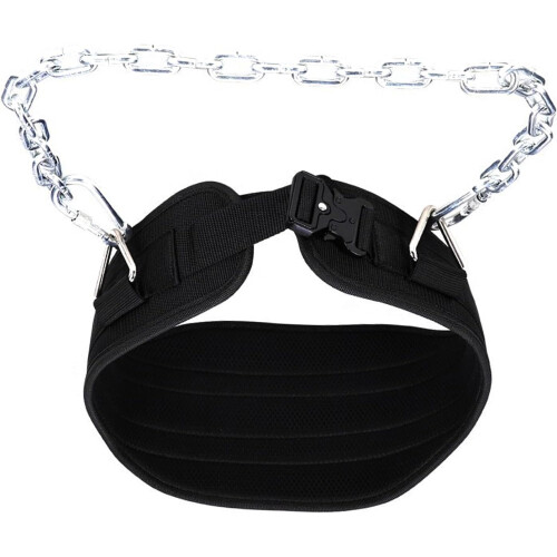 Weightlifting belt with ergonomic padding and steel chain for pullups and squats Ref: 7752 1