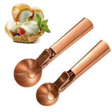 2 Pcs Stainless Steel Rose Gold Ice Cream Scoop for Frozen Yogurt Sundaes