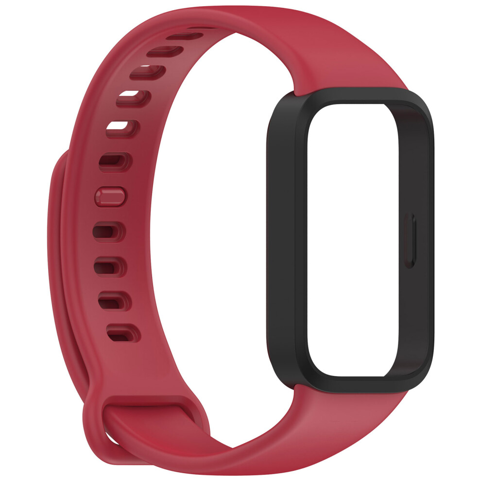 Adjustable Silicone Watchband For Band 9 Active/Band-Black Red 7709000265152