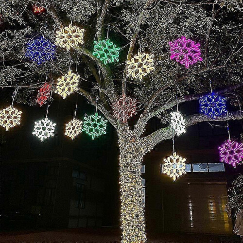 (Green) 40cm Large Snowflake String Light Outdoor Snowflake Led Hanging Lamp Backyard XiXi 1