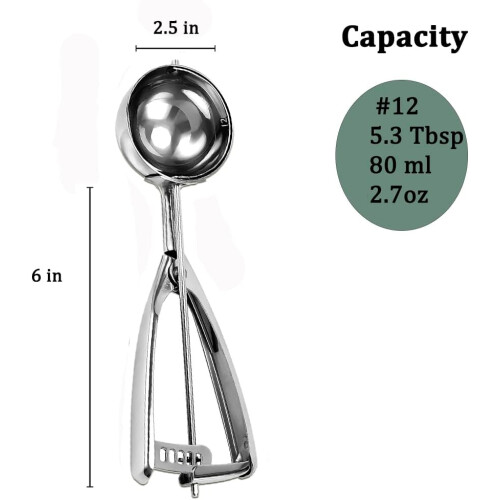 Large Cookie Scoop for Baking and Cupcake 5.3 Tablespoon Size 2