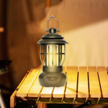 (BK) Outdoor Camping Lamp Camping Lamp Atmosphere Tent Lamp Retro Horse Lamp COB Lighting Portable Camping Lamp DD