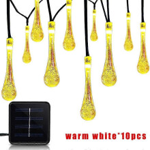 (10pcs, Warm White) Solar Power String Lights Waterproof High Brightness Decoration for Hotel Garden Outdoor