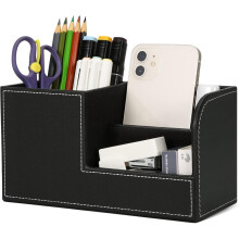 Organizzatore da scrivania multifunzionale, elegante organizer da scrivania in pelle per l'organizzazione dell'ufficio, aspetto professionale,
