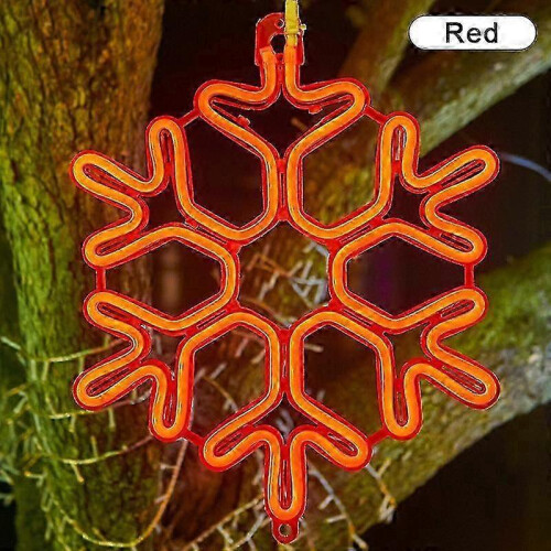 (Red) 40cm Large Snowflake String Light Outdoor Snowflake Led Hanging Lamp Backyard XiXi