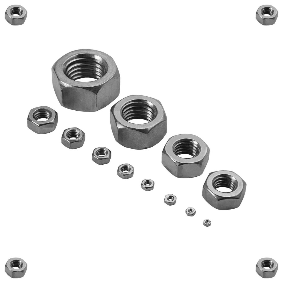 Hexagonal Nuts Stainless Steel Din 934 A2 V2a Pack Of 10 M12 9365049341967