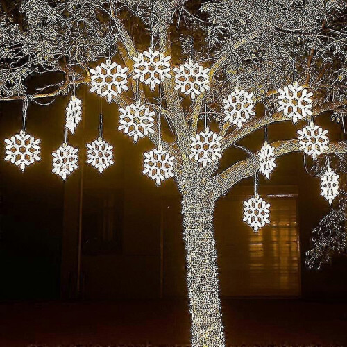 (Red) 40cm Large Snowflake String Light Outdoor Snowflake Led Hanging Lamp Backyard XiXi 2