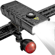 7000 Lumen Powerful Bike Lights Front and Back,5 LED Super USB Rechargeable Waterproof Bicycle Head
