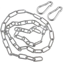 TCGG-Chane avec Deux Mousquetons, Chane de chaise suspendue en acier inoxydable de 1M, Chane d'Extension Chaises Suspendues, kit de suspension pour ha