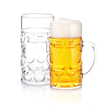 2 Pack Clear Plastic Freezable Reusable Dishwasher Safe Glasses for Cold Beverages for Men 32 oz