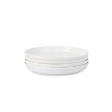 4 Piece Porcelain White Dinner Plate Set