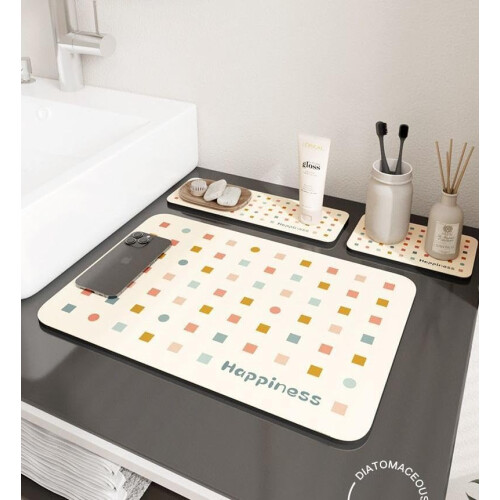Coffee Bar Mat Rubber Backing Hide Stain Absorbent for Coffee Bar Accessories Dish Drying 2
