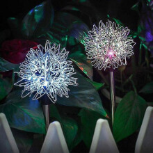 (4pcs, as the picture) Outdoor IP44 Waterproof Dandelion LED Solar Light Garden Yard Lawn Lamp Decor