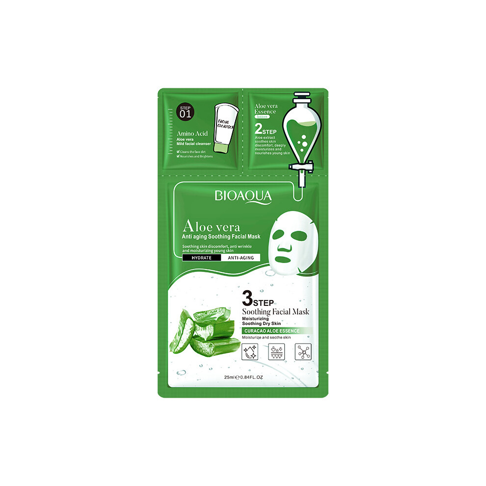 (Aloe Vera) Facial Mask BIOAOUA Cleansing Foam Hydrating Essence