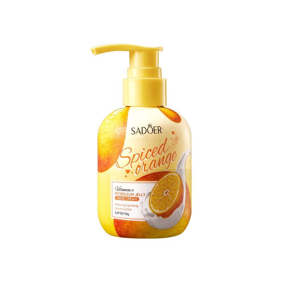 (Orange) Hand Cream 150g SADOER Hydrating Anti-Dry Crack Press Hand Cream