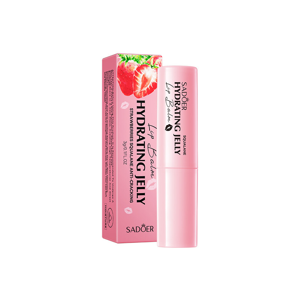 (Strawberry lipstick 3g) Lipstick 3g anti-chapped jelly hydrating moisturizing lip balm