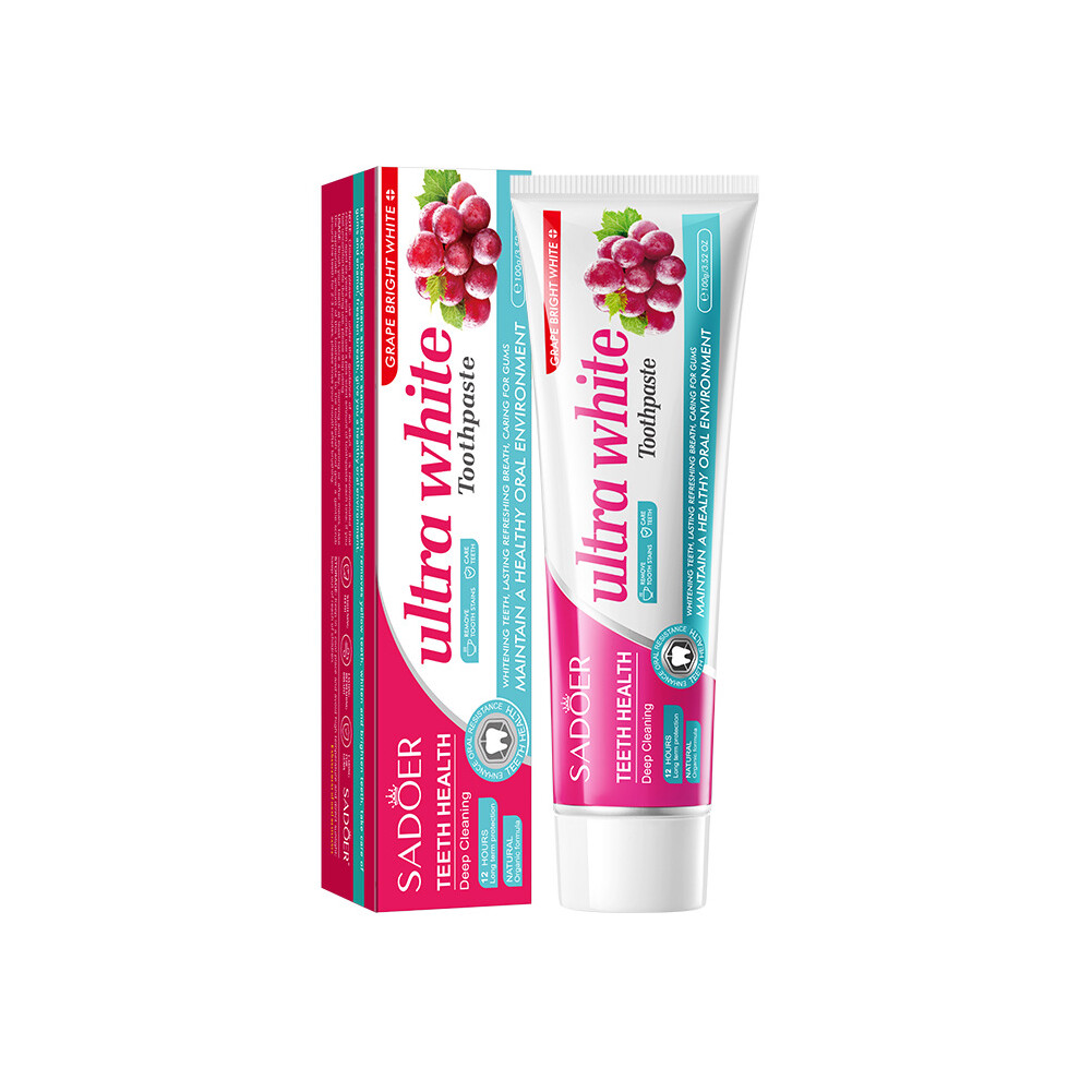 (Grapes) SADOER Brightening Stain Remover Toothpaste Oral Teeth Gum Protecting Plant Toothpaste
