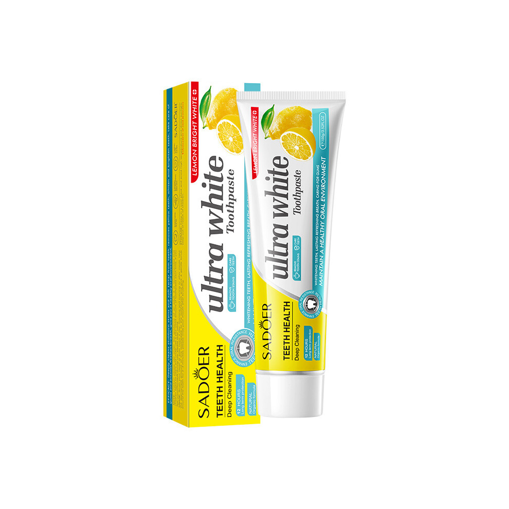 (Lemon) SADOER Brightening Stain Remover Toothpaste Oral Teeth Gum Protecting Plant Toothpaste