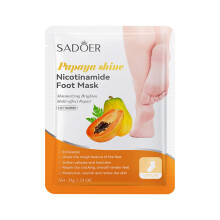 (Papaya, Foot mask 35g/pair) Fruit Hand Mask and Foot Mask SADOER Avocado Strawberry Hydrating and Moisturizing