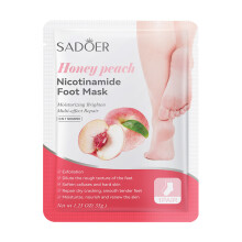 (Peach, Foot mask 35g/pair) Fruit Hand Mask and Foot Mask SADOER Avocado Strawberry Hydrating and Moisturizing