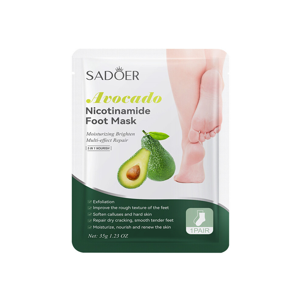Lavender (Avocado, Foot Mask 35G/Pair) Fruit Hand Mask And Foot Mask Sadoer Avocado Strawberry Hydrating And Moisturizing
