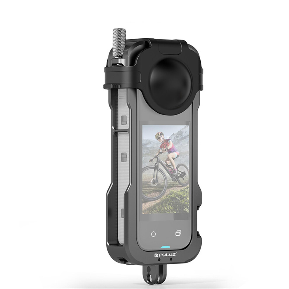 Aluminum Protective Cage Housing With Lens Cover Cold Shoe Mount Compatible With Insta360 X4 Camera 9365049342353