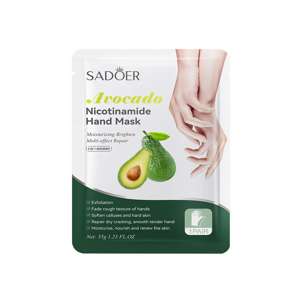 Lavender (Avocado, Hand Mask 35G/Pair) Fruit Hand Mask And Foot Mask Sadoer Avocado Strawberry Hydrating And Moisturizing