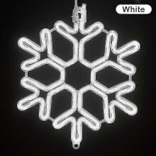 (White) 40cm Large Snowflake String Light Outdoor Snowflake Led Hanging Lamp Backyard XiXi