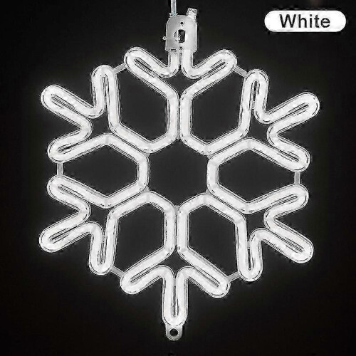 (White) 40cm Large Snowflake String Light Outdoor Snowflake Led Hanging Lamp Backyard XiXi