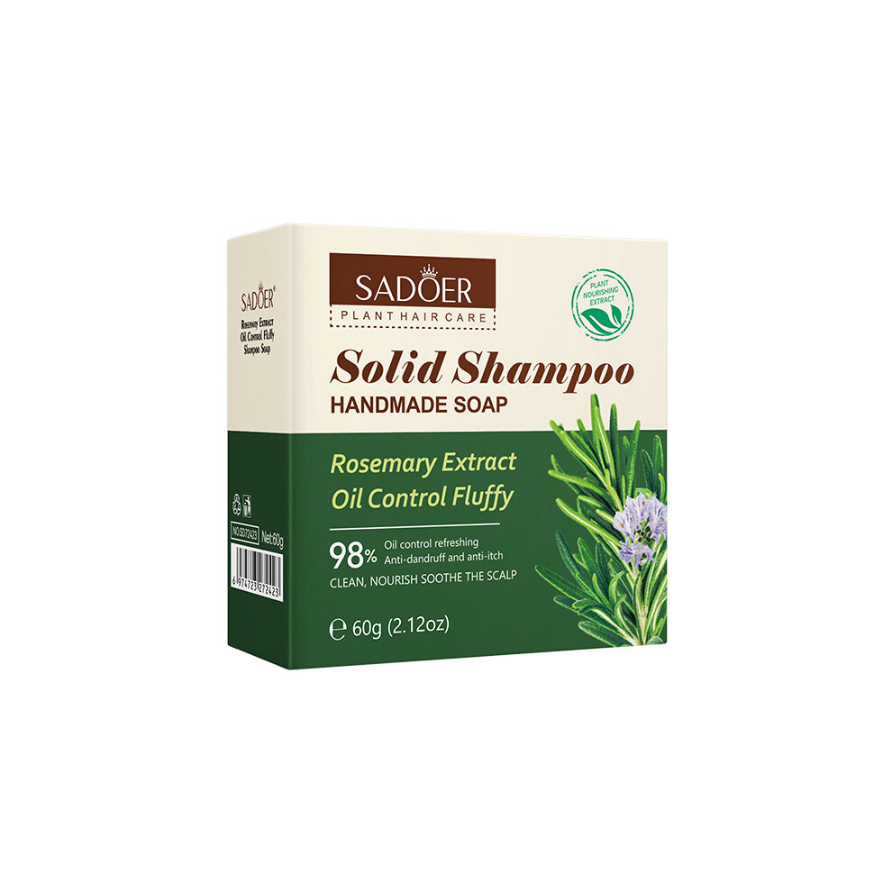 (60g, Rosemary) Shampoo Soap 60g SADOER Strengthens Hair Roots Deep Cleansing Hair Soap