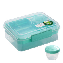 Fashion Double Compartment Meal Box with Sealing Lid for-Cyan L