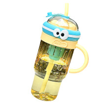 Portable Silicone Straw Cup for Outdoor Large Capacity-Yellow