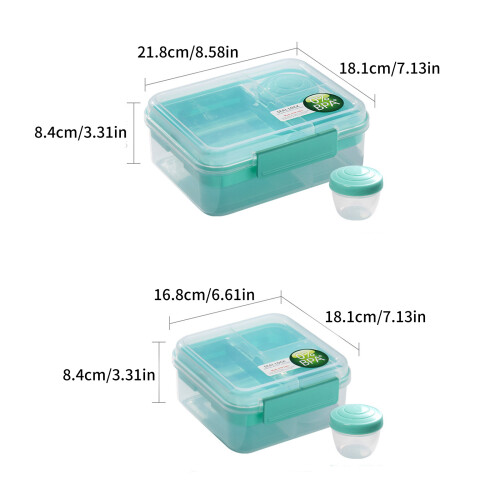 Leak Proof Double Deck Meal Container Durable for-White M 2