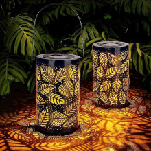(Small) 2 Pack Outdoor Solar Hanging Lantern Lights, Hanging Outdoor Garden Decor Lights