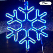 (Blue) 40cm Large Snowflake String Light Outdoor Snowflake Led Hanging Lamp Backyard XiXi