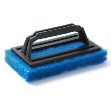 (Blue) Conformable Scrub Sponge Brush With Handle For Cleaning Shower Bathtub Floor-yvan