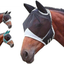 (S, Black) Horse Fly Mask Super Comfort Horse Fly Mask With Earselasticity Horse Fly Mask Uv Protection